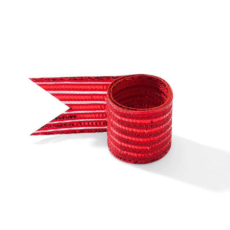 Fita Aramada Metalizada Linhas - Vermelho | Fita Aramada