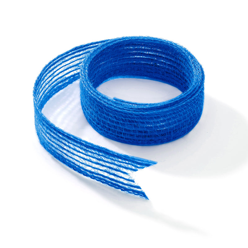 Fita de Juta Colorida Flores - Azul | Fita de Juta