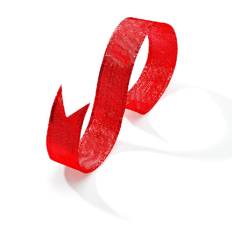 Fita Aramada Margarida Metalizada 21MM - Vermelho | Fita Aramada