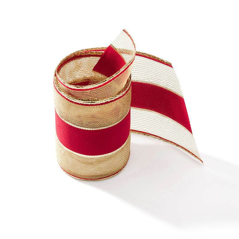 Fita Aramada Metalizada com Poliéster Bela 100MM/9.15 - Vermelho | Fita Aramada