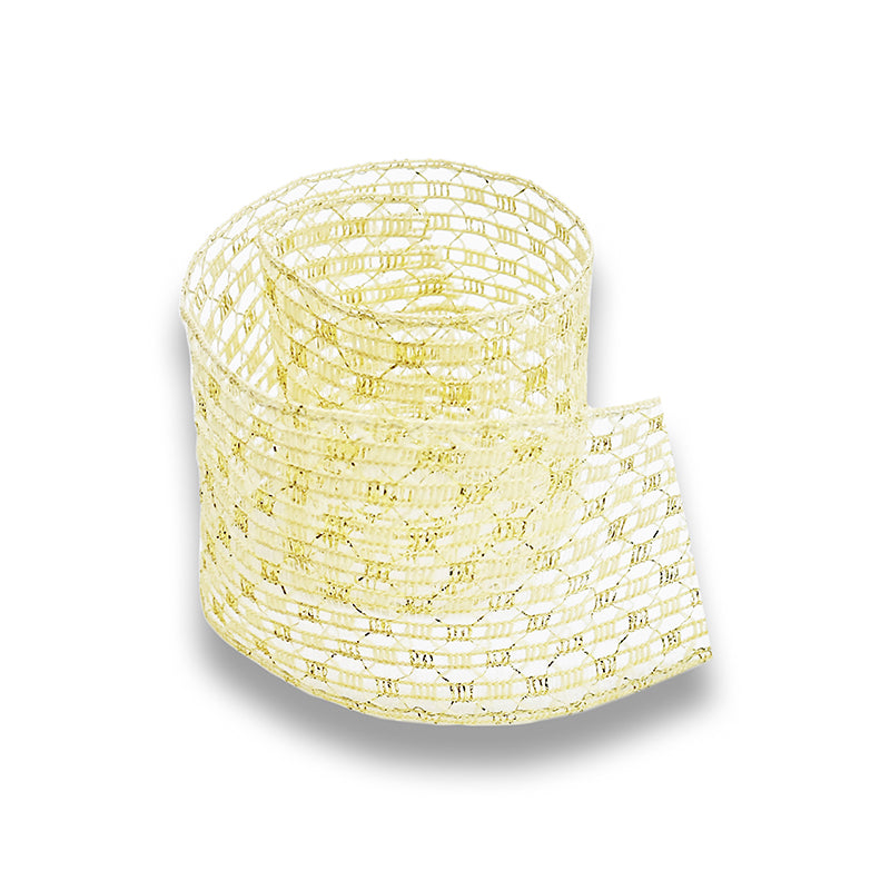 Tela Aramada Cristal com Fio Metalizado - Natural | Tela Decorativa
