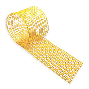 TELA ARAMADA CRISTAL COM FIO METALIZADO - AA FITAS DECOR