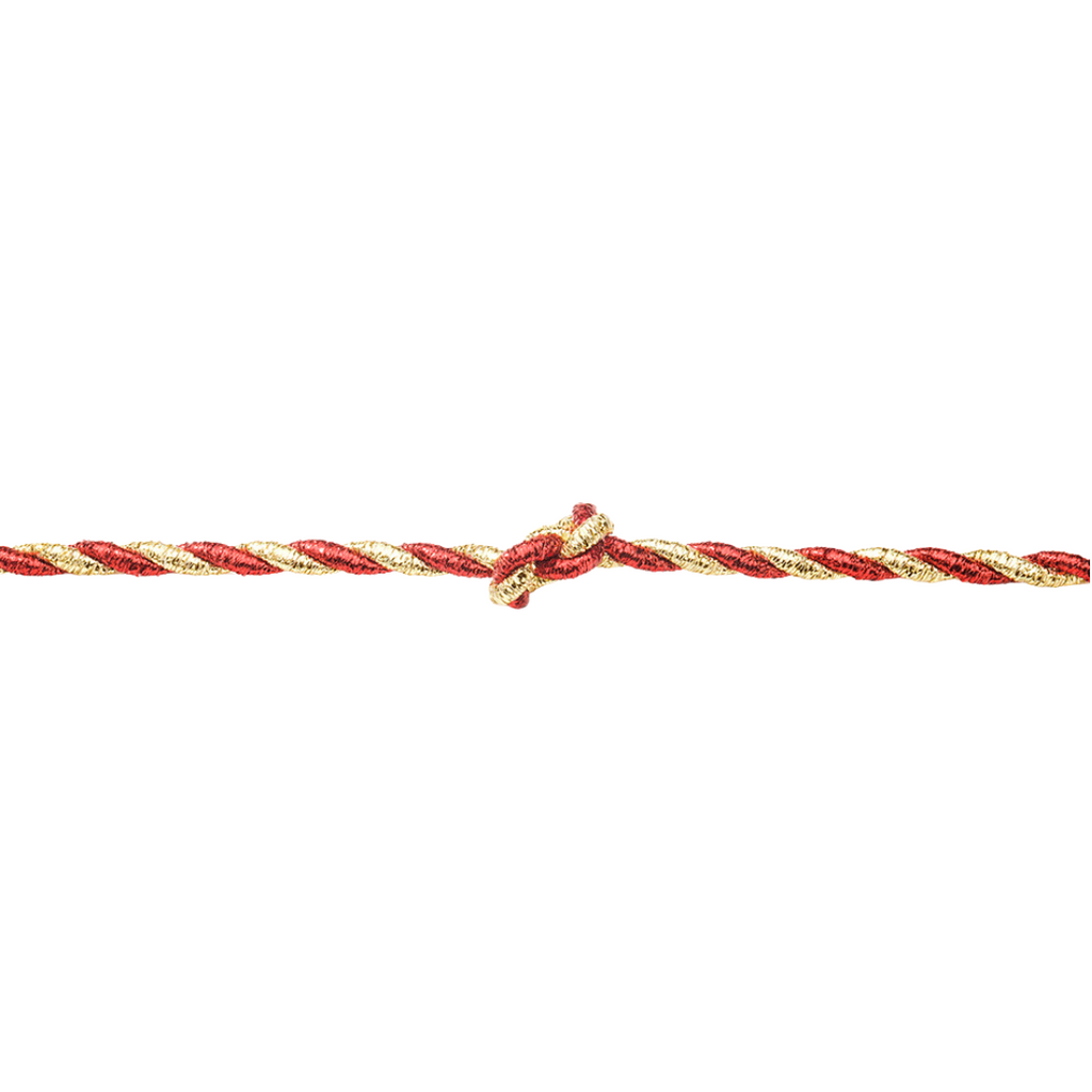 Cordão Franciscano Metalizado Mour 3mm/10m — Decoração e Artesanato - Gold/Vermelho | Cordão Decorativo