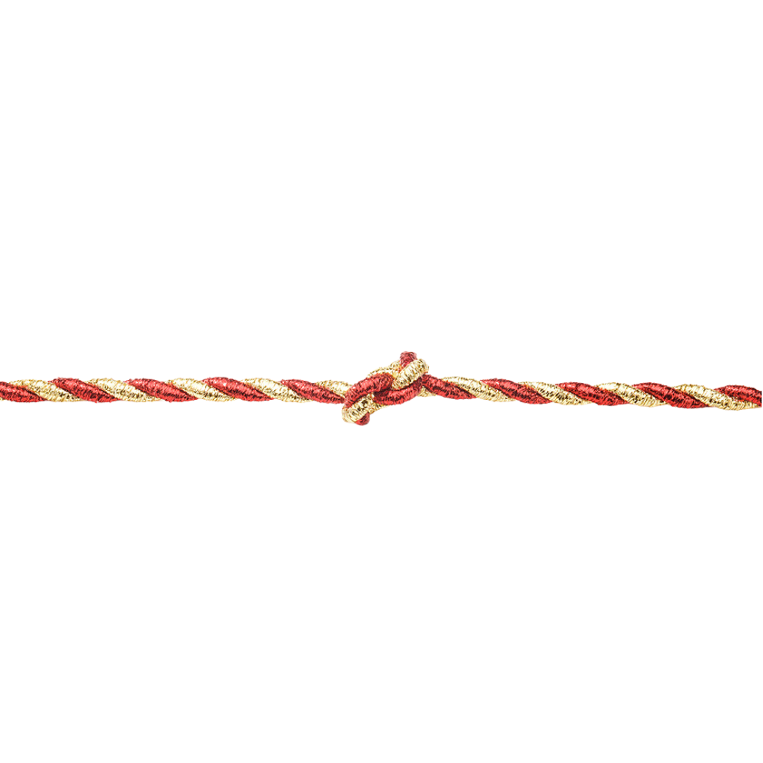 Cordão Franciscano Metalizado Mour 3mm/10m — Decoração e Artesanato - Gold/Vermelho | Cordão Decorativo