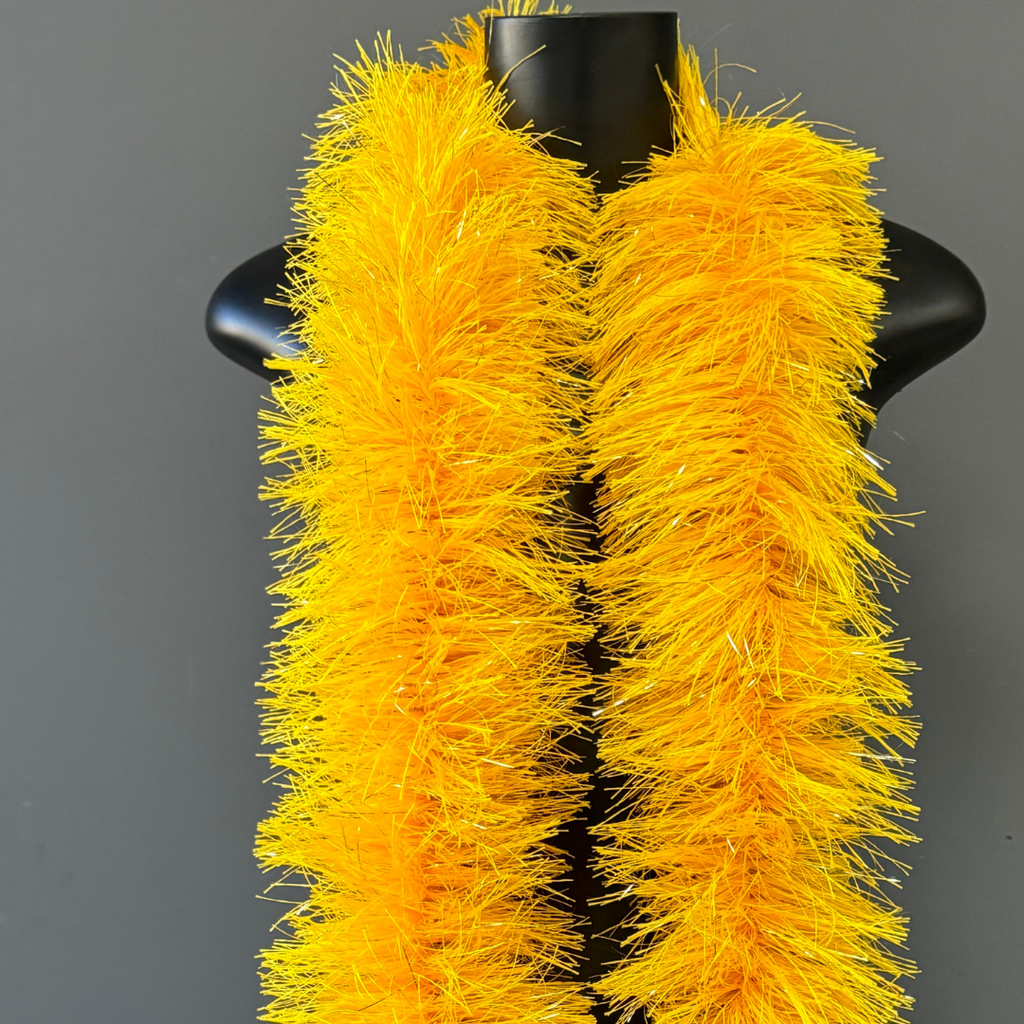 Estola Boá de Plumas 150mm/1,83m — Fantasia, Carnaval e Decoração - Amarelo | ESTOLA BOÁ