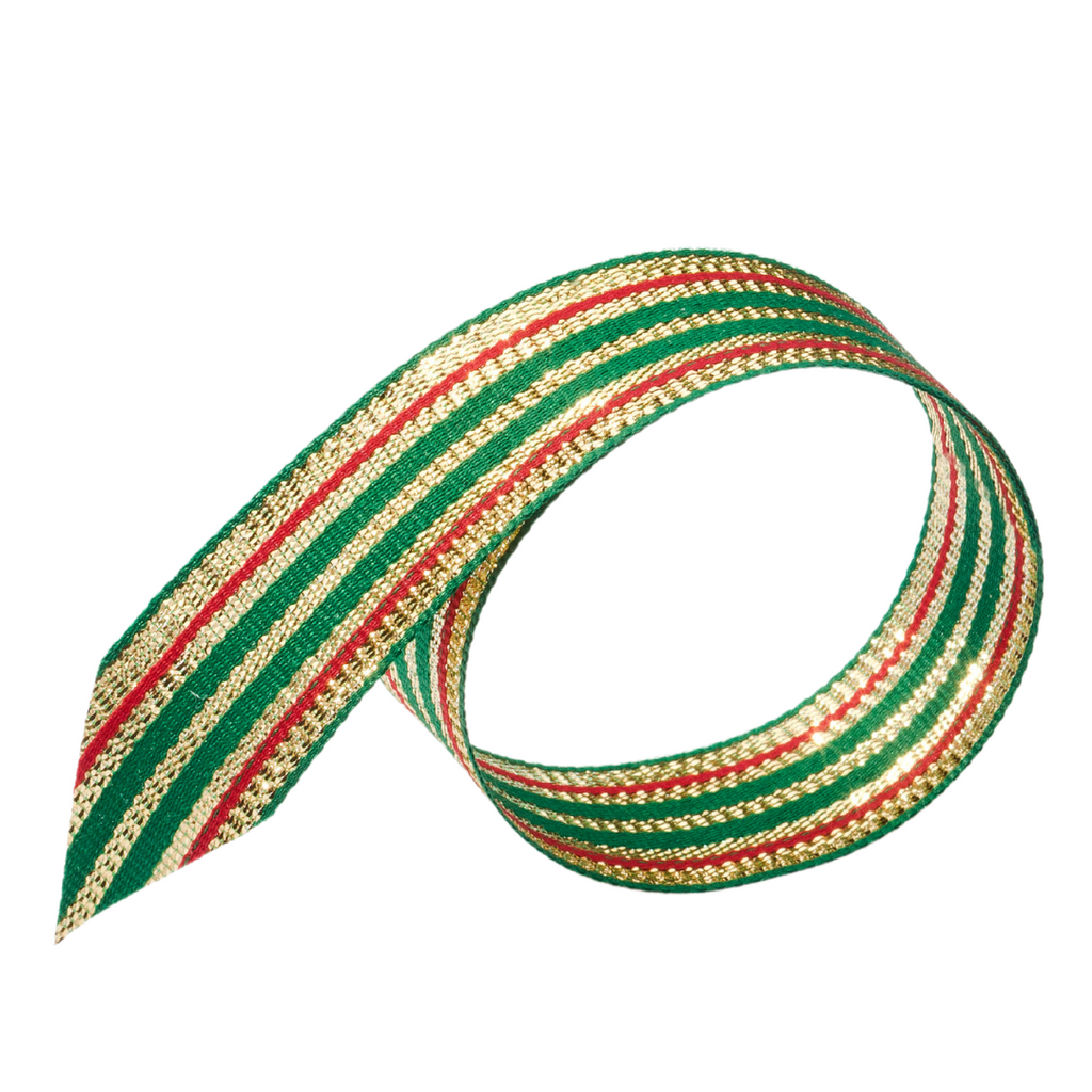 Fita Aramada Quince Dourado Natal - marrom/bege | Fita Aramada