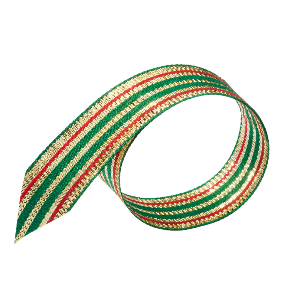 Fita Aramada Quince Dourado Natal - marrom/bege | Fita Aramada