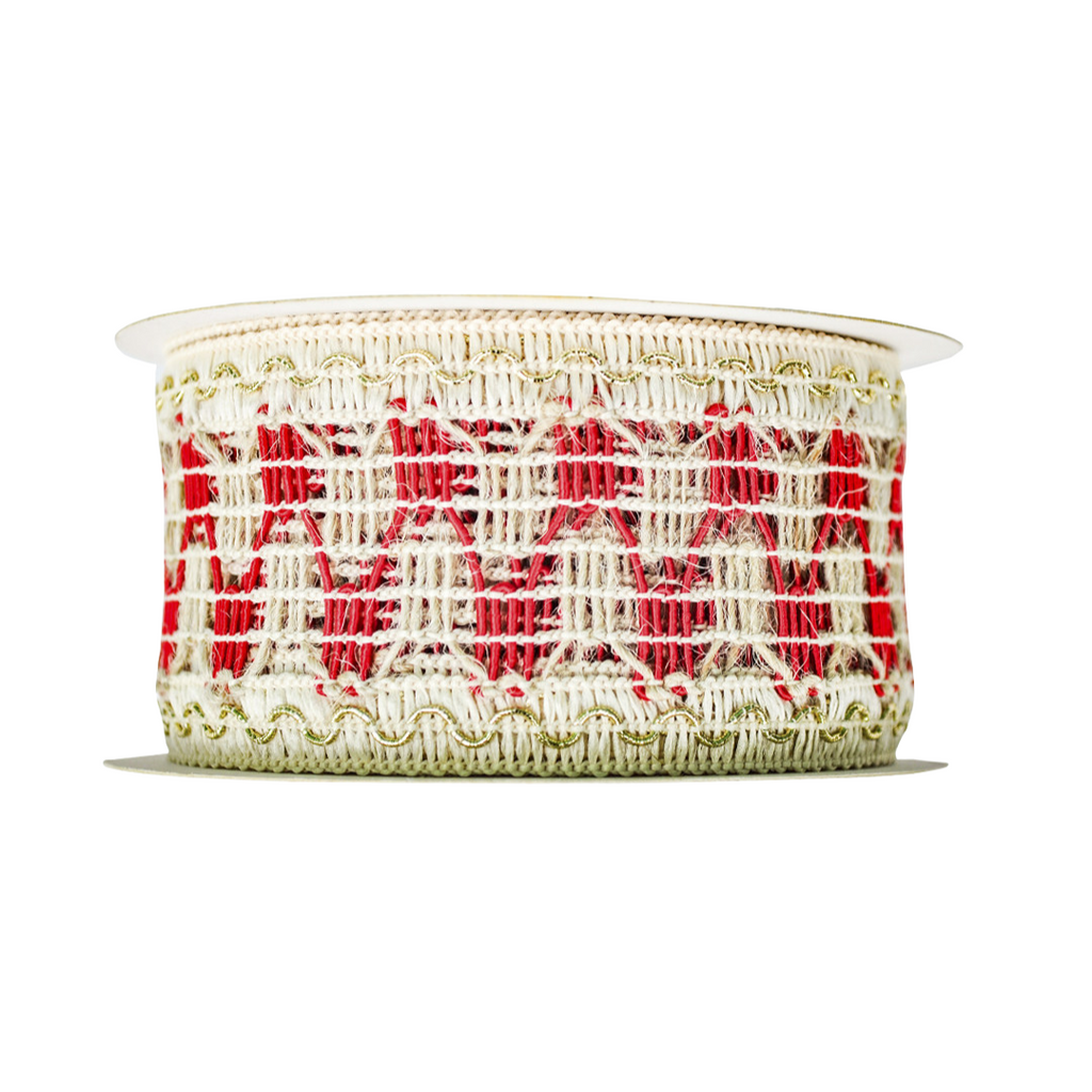 Fita de Juta Guarani - Gold/Vermelho | Fita de Juta