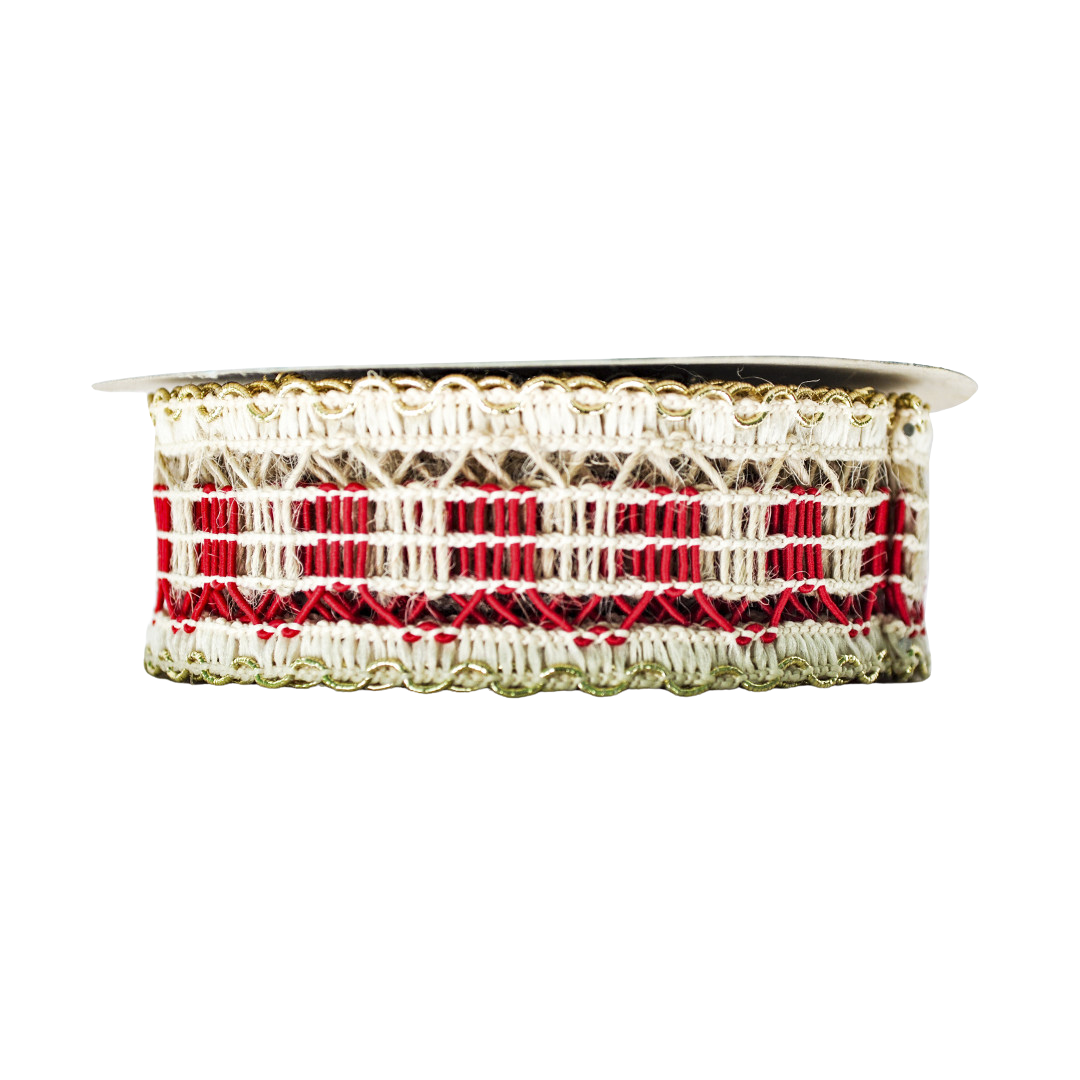 Fita de Juta Guarani - Gold/Vermelho | Fita de Juta