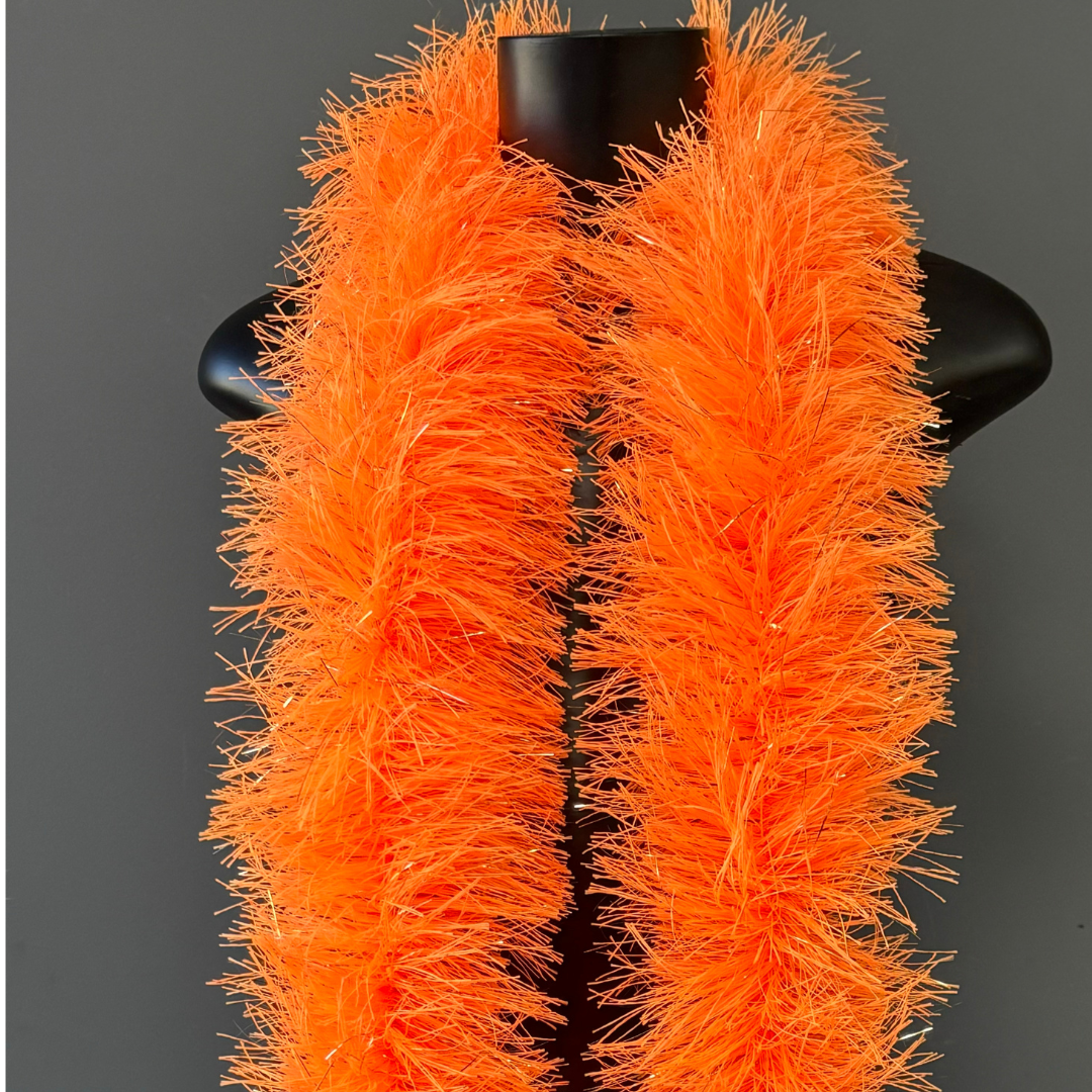 Estola Boá de Plumas 150mm/1,83m — Fantasia, Carnaval e Decoração - Laranja Claro | ESTOLA BOÁ